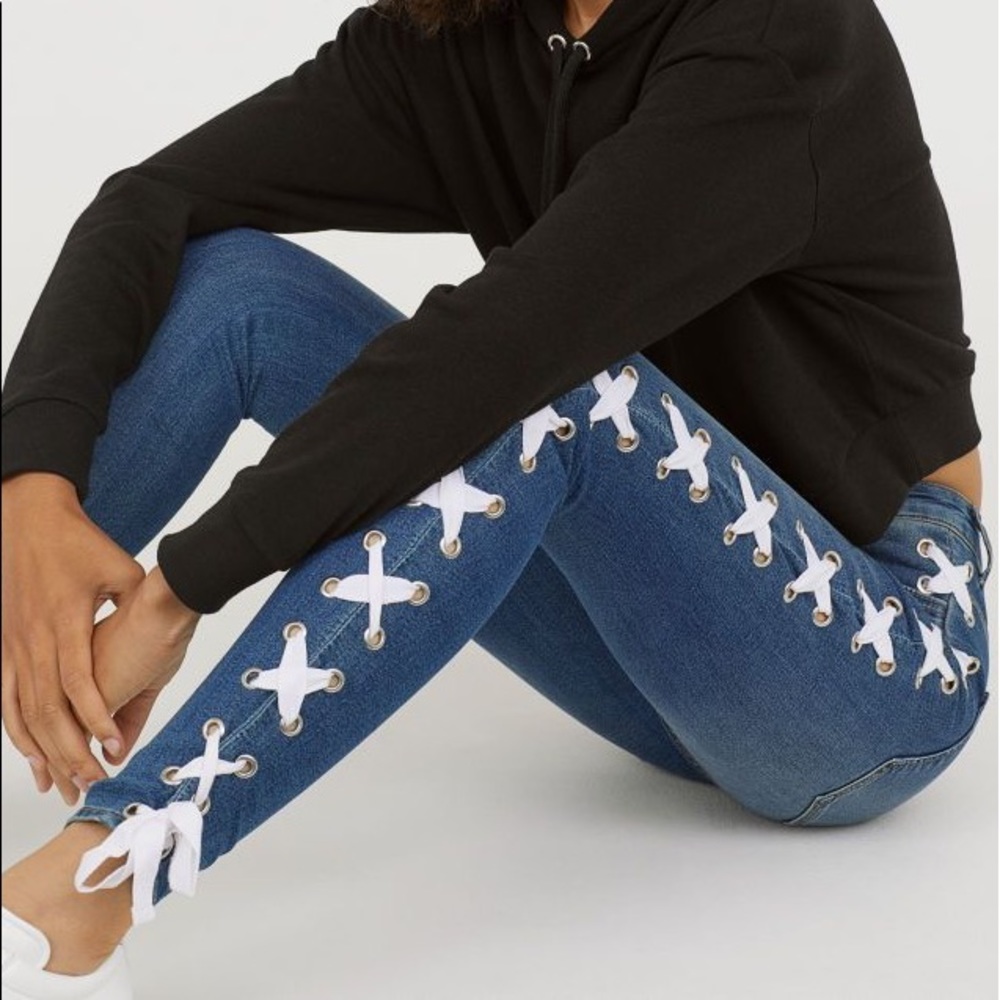 H&M (Divided) Lace Up Jeans